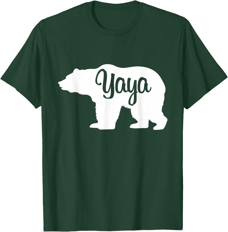 Matching Family Gift Shirts Yaya Bear Silhouette T-Shirt - Dark Green