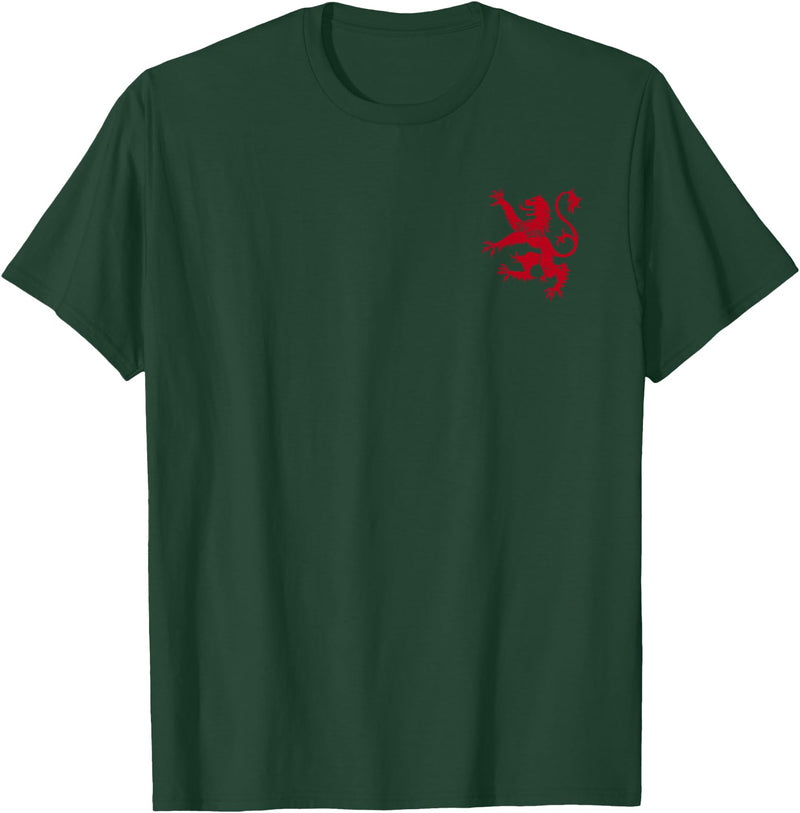 SCOTTISH RED LION Scotland RED Lion Rampant Symbol T-Shirt - Dark Green