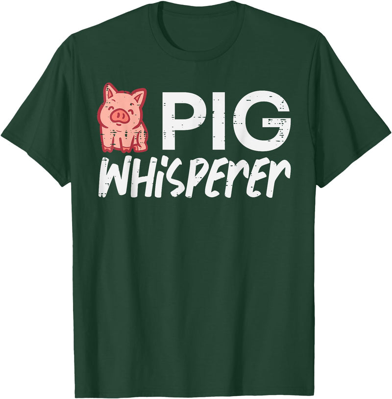 Pig Lover Shirts For Men Women Kids Pig Whisperer Funny Hog Farmer Swine Farm Men Women Kids T-Shirt - Dark Green