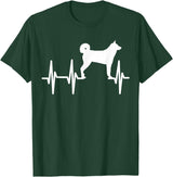 Dog Silhouette Heartbeat Line T-Shirt