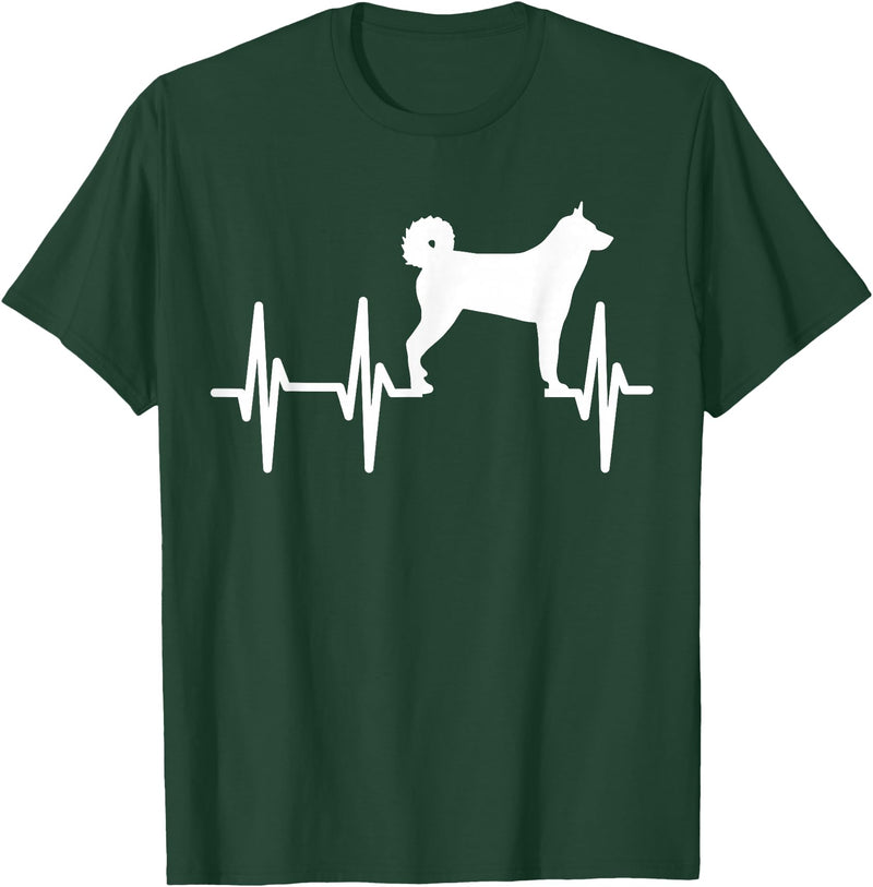 Hundekarelische Bärn-Liebhaber-Geschenke Karelian Bear Heartbeat Dog Mum Dad Pet Gift T-Shirt - Dark Green