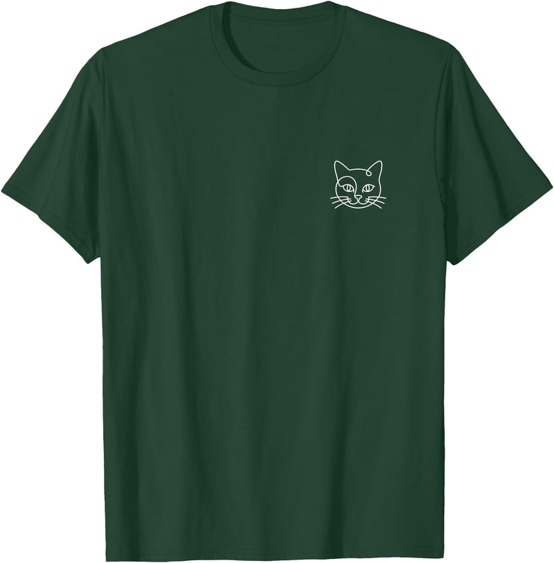 The Cat Head Apparel Co Cat Minimalist T-Shirt - Dark Green