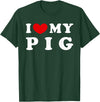 I Heart My Everything - Collection I Love My Pig T-Shirt - Dark Green