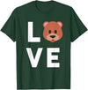 Teddy Bear Apparel Co. I Love Bears Cute Baby Bear Face Lover Kids T-Shirt - Dark Green