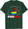 Funny Bear Family Gay LGBT Pride Rainbow Flag TLT Mama Bear Proud Mom Rainbow Flag LGBT Pride Mother's Day T-Shirt - Dark Green