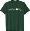 Bear Community Bear Brotherhood Gay Men Gifts Gay Bear Pride Heartbeat Paw Bear Flag Colors T-Shirt - Dark Green