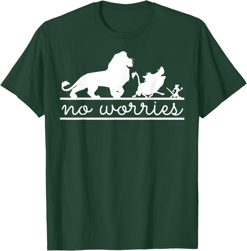 Disney Lion King No Worries Silhouette Trio T-Shirt - Dark Green
