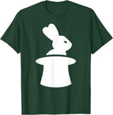 Wizard with Hat and Rabbit T-Shirt in Dark Green