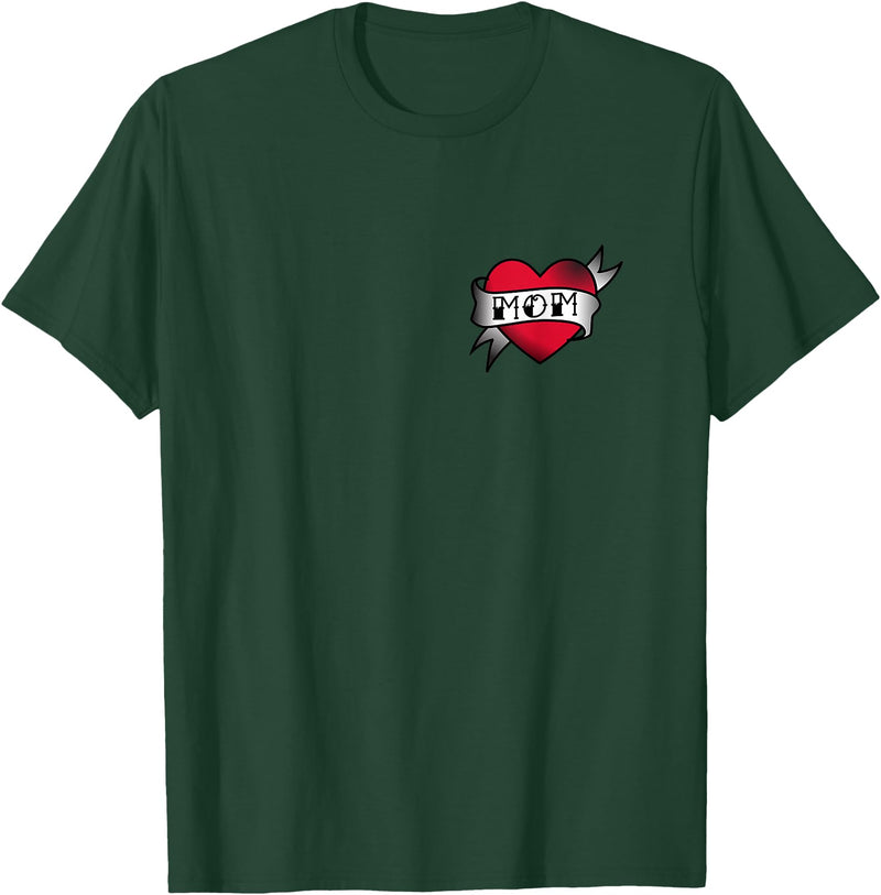Mama Bear Tee Shirts Mom Heart Tattoo T-Shirt T-Shirt - Dark Green