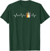 Bear Community Bear Brotherhood Gay Men Gifts Gay Bear Pride Heartbeat Paw Minimal Bear Flag T-Shirt - Dark Green
