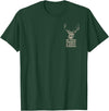 Fishing and Hunting Outdoors Designs Hunting and Fishing American Flag (Design on Front and Back) T-Shirt - Dark Green
