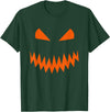Halloween Designs. Pumpkin Jack O Lantern Scary Face Halloween Costume Graphic T-Shirt - Dark Green