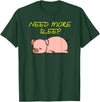Cute Animal Pyjama Sleep Bed Outfits Funny Sleeping Pig Pajama Design for Bedtime T-Shirt - Dark Green