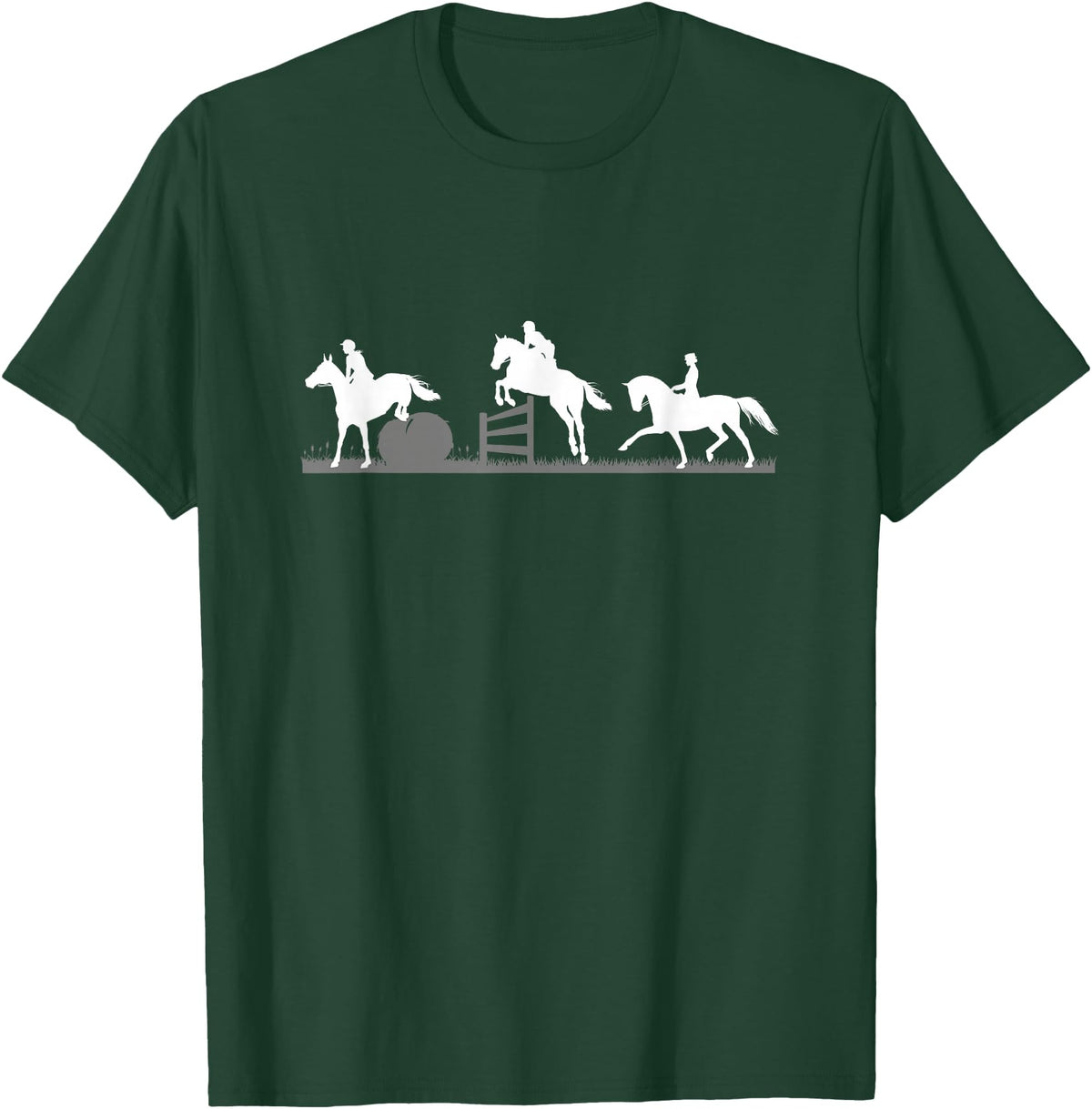 Horse Jumping and Eventing Horses Tee's Event Horses T-Shirt Horse Jumping and Dressage T-Shirt - Dark Green