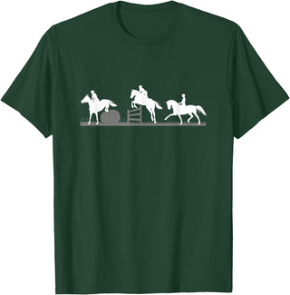 Horse Jumping and Eventing Horses Tee's Event Horses T-Shirt Horse Jumping and Dressage T-Shirt - Dark Green