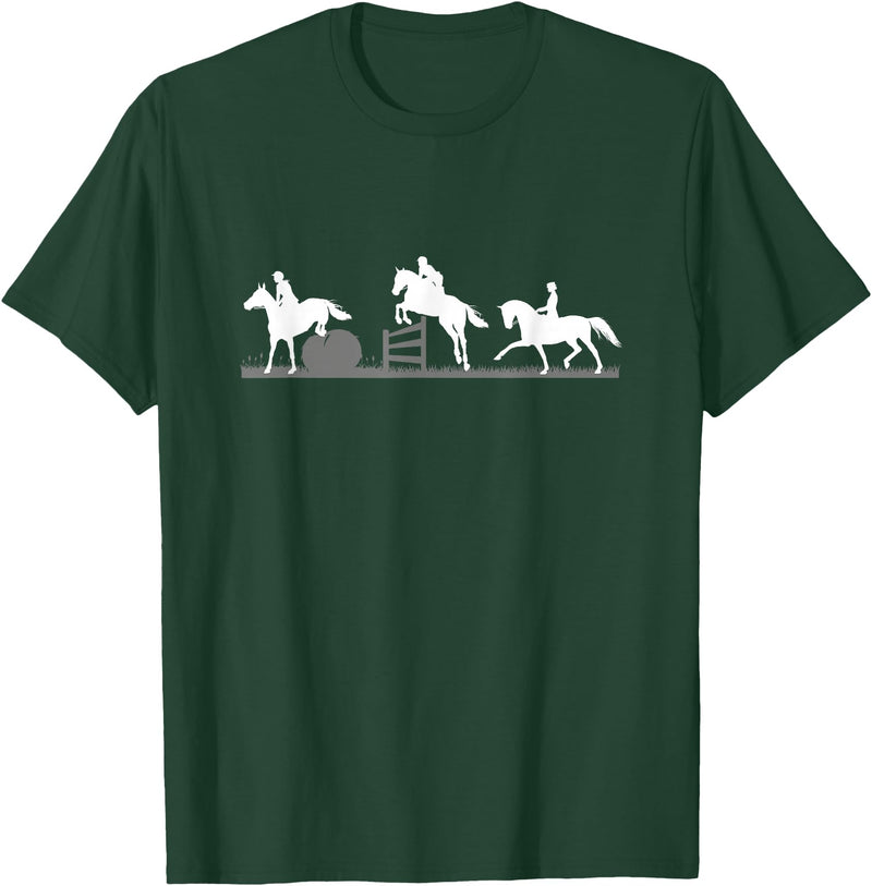 Horse Jumping and Eventing Horses Tee's Event Horses T-Shirt Horse Jumping and Dressage T-Shirt - Dark Green