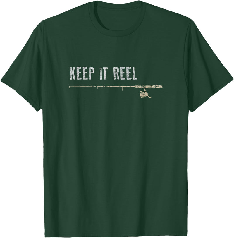 Triple G Mavs Funny Fishing Shirt, Keep it Reel Fish T-Shirt - Dark Green