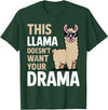 Llama Gift Llama Lover Accessories & Lama Stuff Funny Llama Design for Men Women Kids Llama Lover Llama T-Shirt - Dark Green