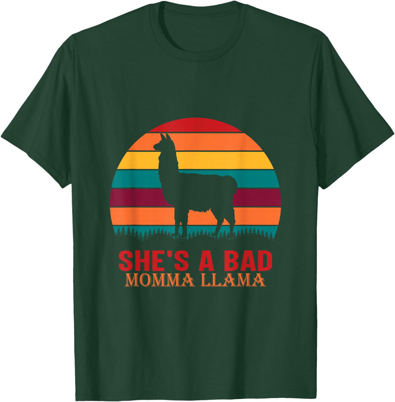 funny momma llama apparel for women & bride mom hot mamma llama needs no drama mama lama mama llama T-Shirt - Dark Green