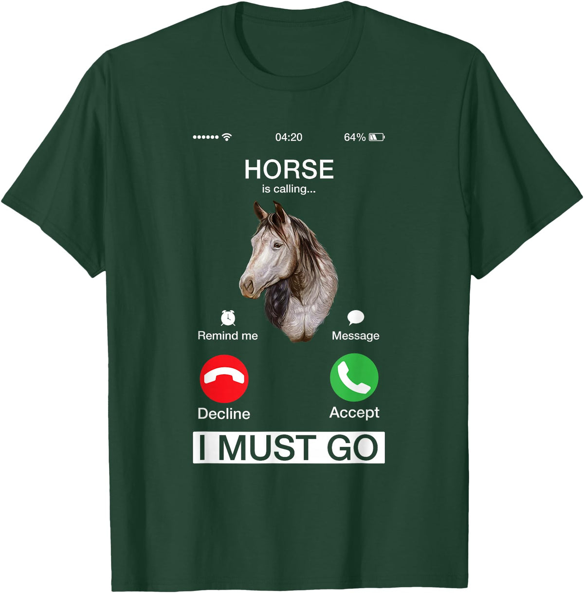 Horse Art Vibes Horse Calls Cute Equine Art Racing Animal Lover Novelty T-Shirt - Dark Green