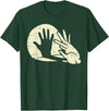 Funny Rabbit Animal Bunny Lover Shadow Play Pun Gift T-Shirt in Dark Green