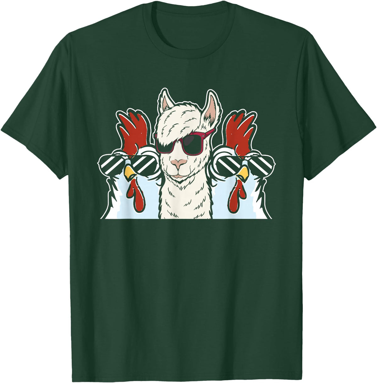 Llama Gifts & Accessories Chicken Llama Cool Alpaca - Lamaist Animal Llama T-Shirt - Dark Green
