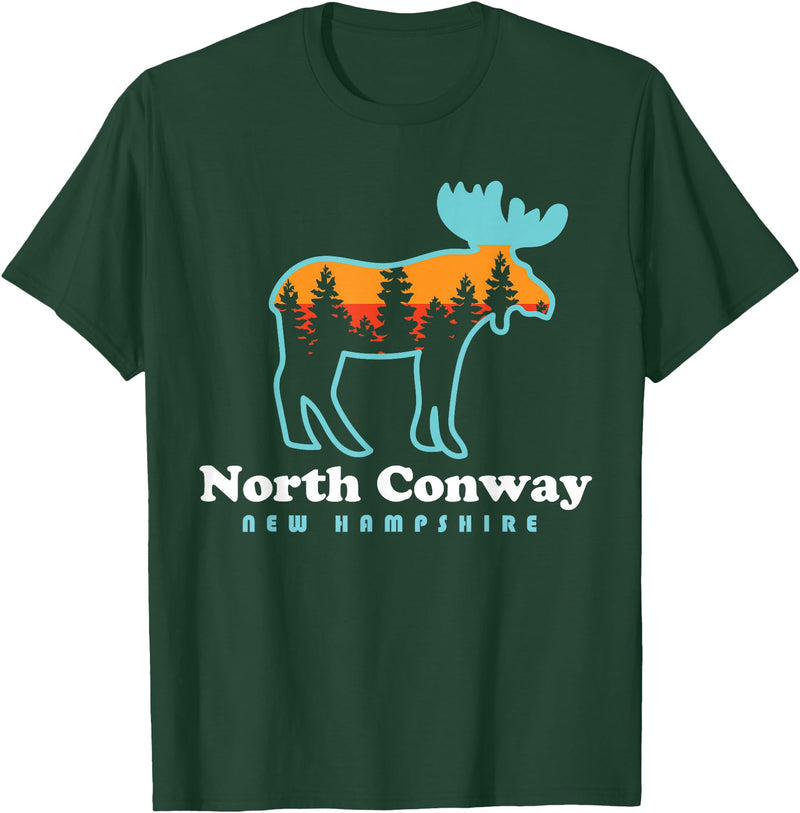 North Conway NH North Conway New Hampshire Moose Mountains T-Shirt - Dark Green