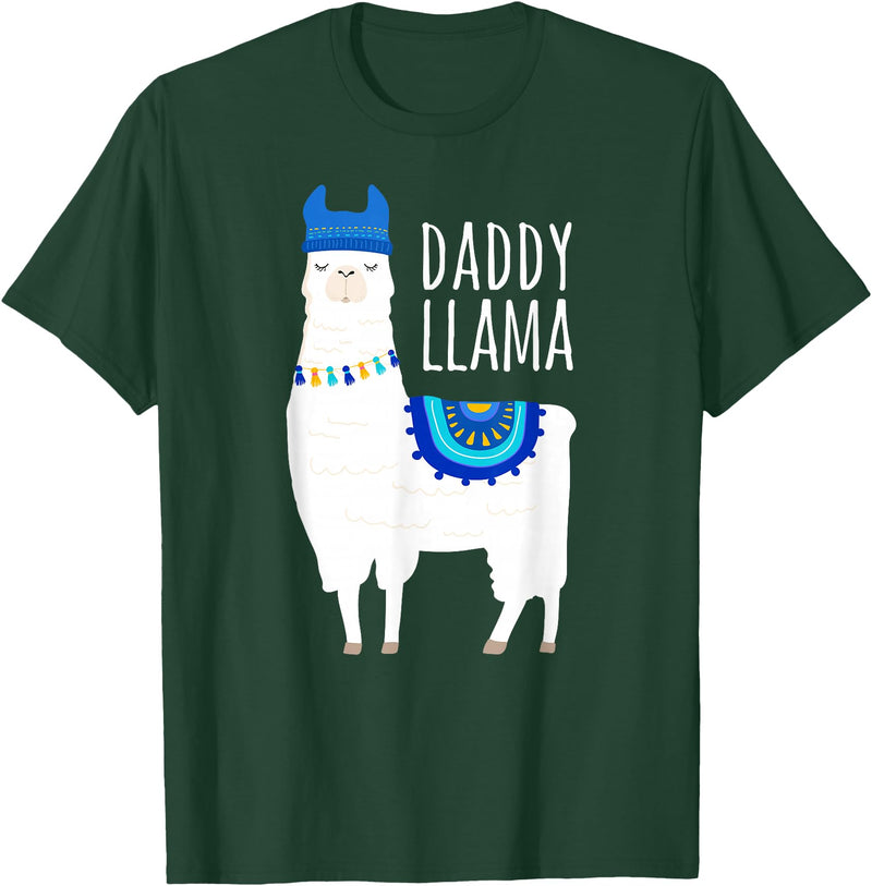 Mama Llama Lover Gifts by Memme Daddy Llama Gift Shirt for Men, Dad T-Shirt - Dark Green