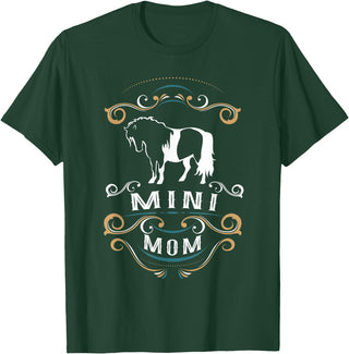 NIckerStickers Mini Mom | Trending Miniature Horse T-Shirt - Dark Green
