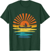 BOLD POD Sunset Canoe Bear T-Shirt - Dark Green