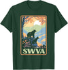 Giant Step Design Co. SWVA Southwest Virginia Black Bears Vintage Parks Poster T-Shirt - Dark Green