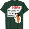 Funny Back to School Sorry My Guinea Pig Ate My Homework School Funny Guinea Pig T-Shirt - Dark Green