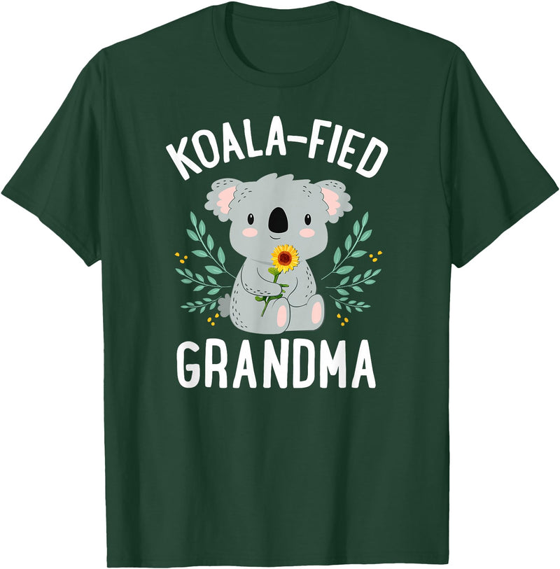 Mothers Day Stuff for Mom from Daughter or Son Koalafied Grandma Koala Bear Sunflower Floral Mothers Day T-Shirt - Dark Green