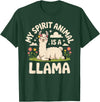 Llama Gift Llama Lover Accessories & Lama Stuff Funny Llama Art for Men Women Kids Alpaca Gag Llama Lover T-Shirt - Dark Green