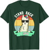 Retro Sunset Llama Spitter Joke Girls Boys Toddler Funny Llama Lover Stand Back I Spit Cute Llamas Spitting Pet T-Shirt - Dark Green