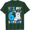 6th Birthday Polar Bear Lover Gift It's My 6th Birthday Polar Bear Themed Party 6 Year Old T-Shirt - Dark Green