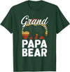 Crazy Grandpa Apparel & Gifts Fun Grandpa Animal Sunset Graphic - Grandpapa Bear T-Shirt - Dark Green