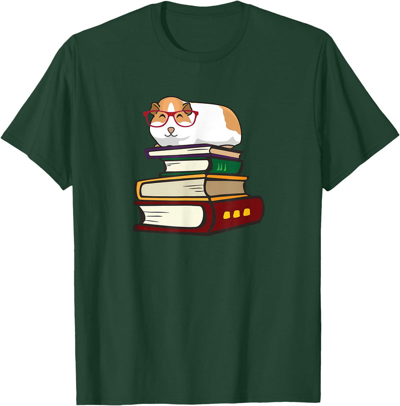 Kids Wheek Cavy Mom Gift T Shirts & Hoodies Cute Reading Books Merch Girls & Boys Guinea Pig Lover T-Shirt - Dark Green