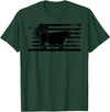Funny Red Angus Rancher Gift for Cattle Lover USA American Flag - America Cow Red Angus Rancher T-Shirt - Dark Green