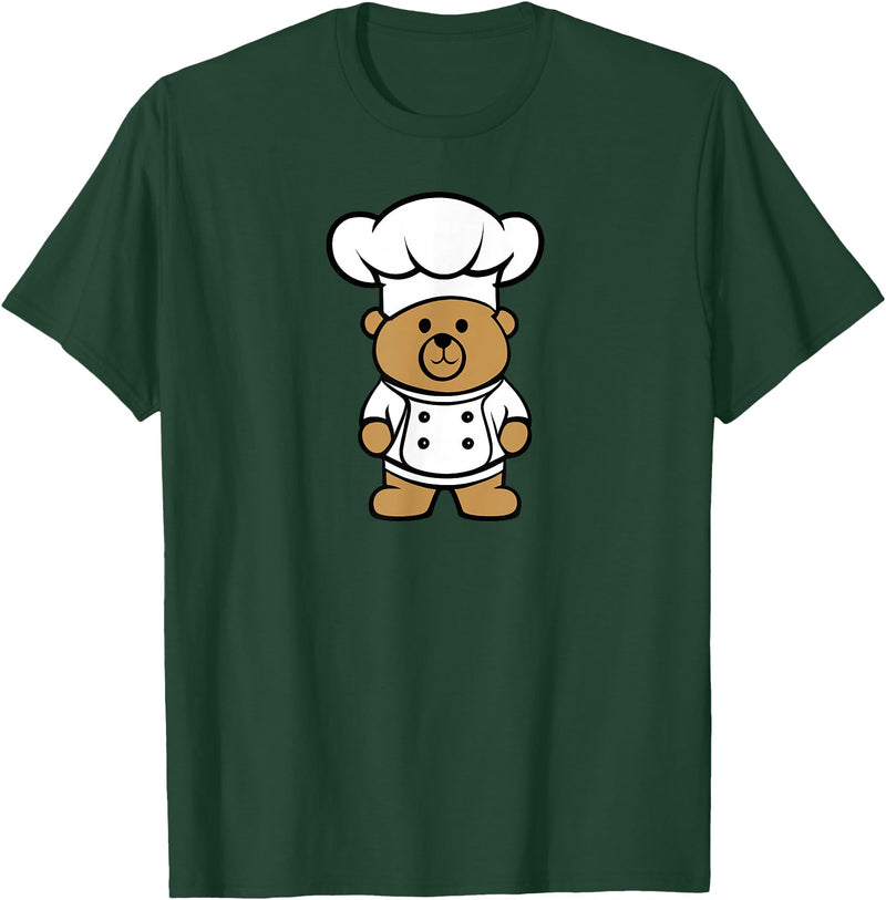 Bear In A Chef Hat - Cute Chef Bear Chef Bear - Cute Bear In A Chef's Hat Bear Chef T-Shirt - Dark Green