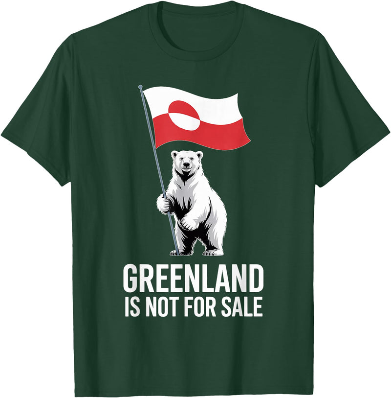 Arctic Polar Bear Greenland Protest Greenland is Not for Sale Arctic Polar Bear T-Shirt - Dark Green