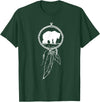 American Indian Shirts by CrushRetro Native American Dreamcatcher Bear Women Men Kids T-Shirt - Dark Green