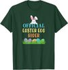 Official Easter Egg Hider Egg Hunt Hiding Bunny Rabbit Face T-Shirt in Dark Green