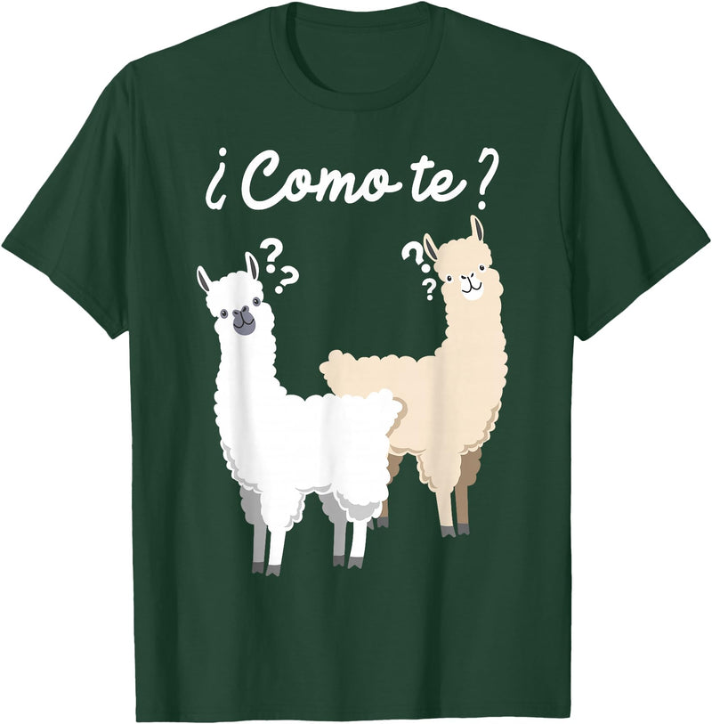 Spanish design | Llama gift | Funny Spanish design Funny Spanish gift, Como Te Llama, Llama design T-Shirt - Dark Green