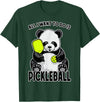 Grandio Design Cute Funny Animal Lover Gifts Panda Pickleball All I Want To Do Is Cute Funny Bear Player T-Shirt - Dark Green