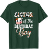 Love Family Matching Sister Of The Birthday Boy Cow Farm 1St Birthday Boy T-Shirt - Dark Green