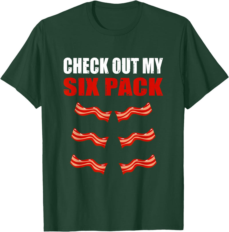 Check Out My Six Pack Bacon Gymer Bodybuilding Watch My Sixpack Funny Bacon Gymer Bodybuilding T-Shirt - Dark Green