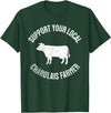 Charolais Cow Support Charolais Cow Cattle Farmer Meat T-Shirt - Dark Green