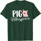 Funny Pig Lover Shirts Pig Whisperer - Pig Lover Pig Farming Piglet Farmer Farm T-Shirt Small - Dark Green