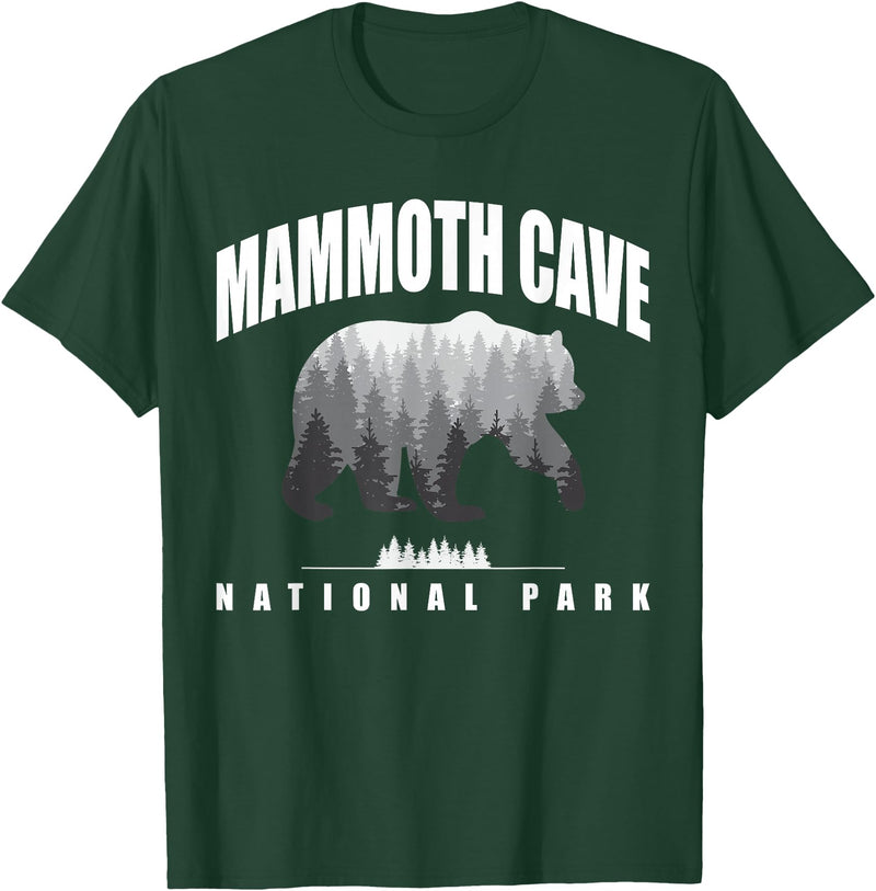 Mammoth Cave National Park USA Parks Mammoth Cave National Park Bear Souvenir US Parks T-Shirt - Dark Green